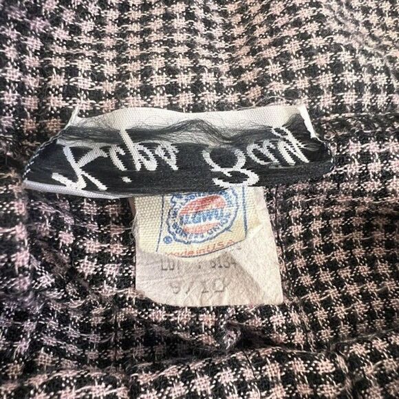 Vintage Kips Bay Pink & Black Womens Houndstooth Plaid Skirt Pleated Skater 9/10 - Picture 10 of 12